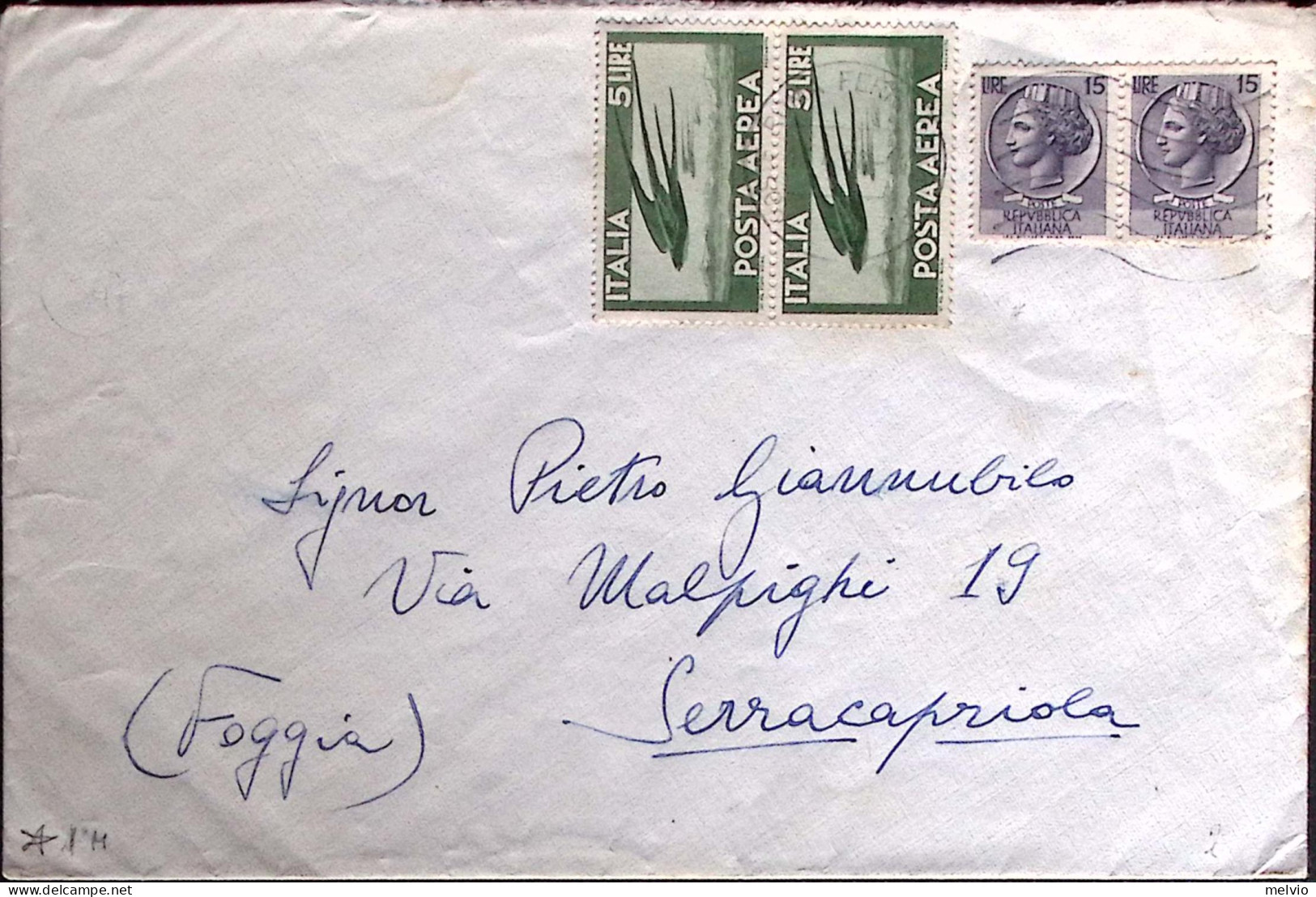 1966-Siracusana Filigrana Stelle 1 CORICATA Per MACCHINETTE Coppia Lire 15 (767/ - 1961-70: Marcophilia