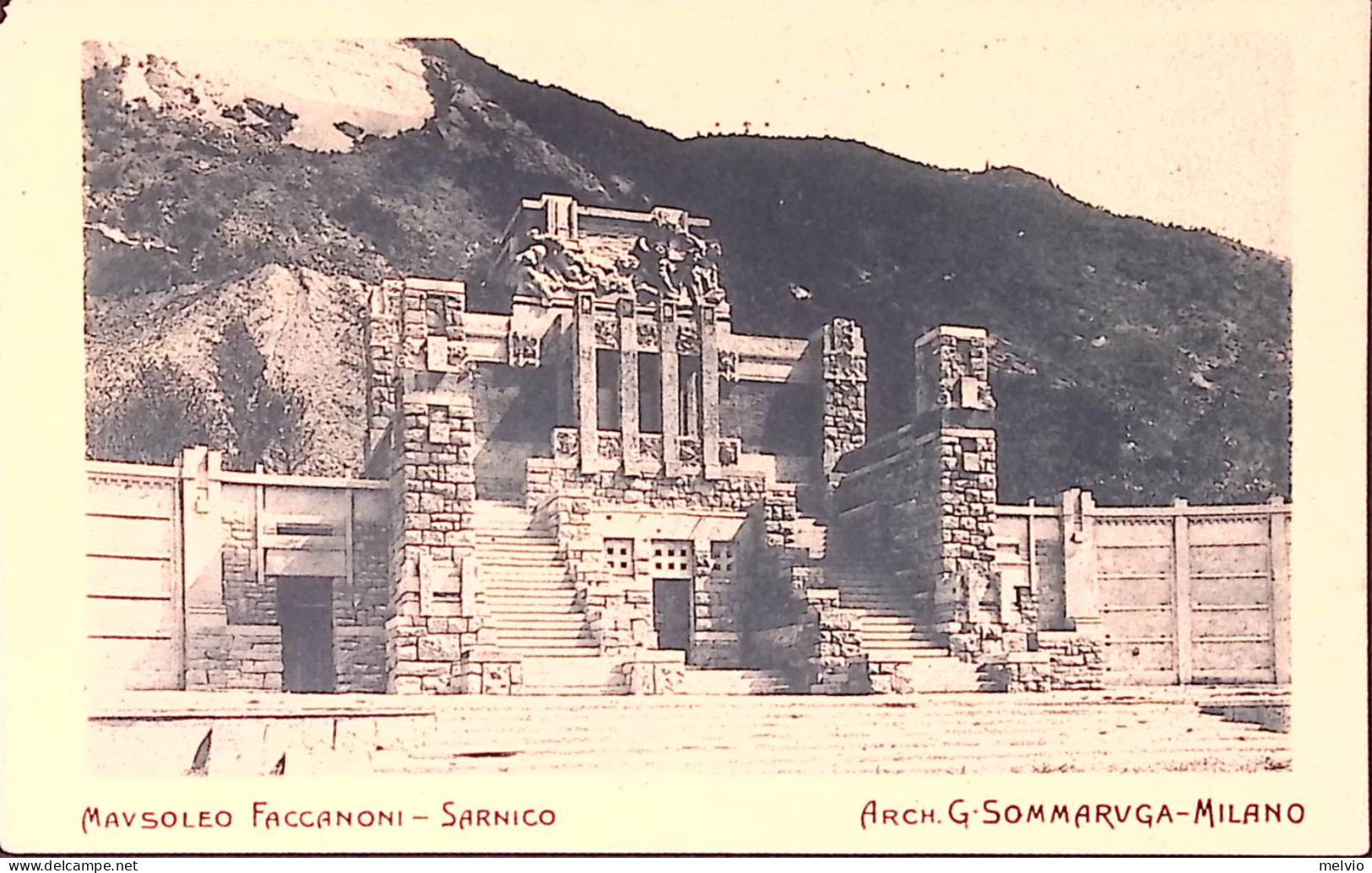 1920circa-SARNICO Mausoleo Faccanoni, Arch. G. SOMMARUGA Nuova - Bergamo
