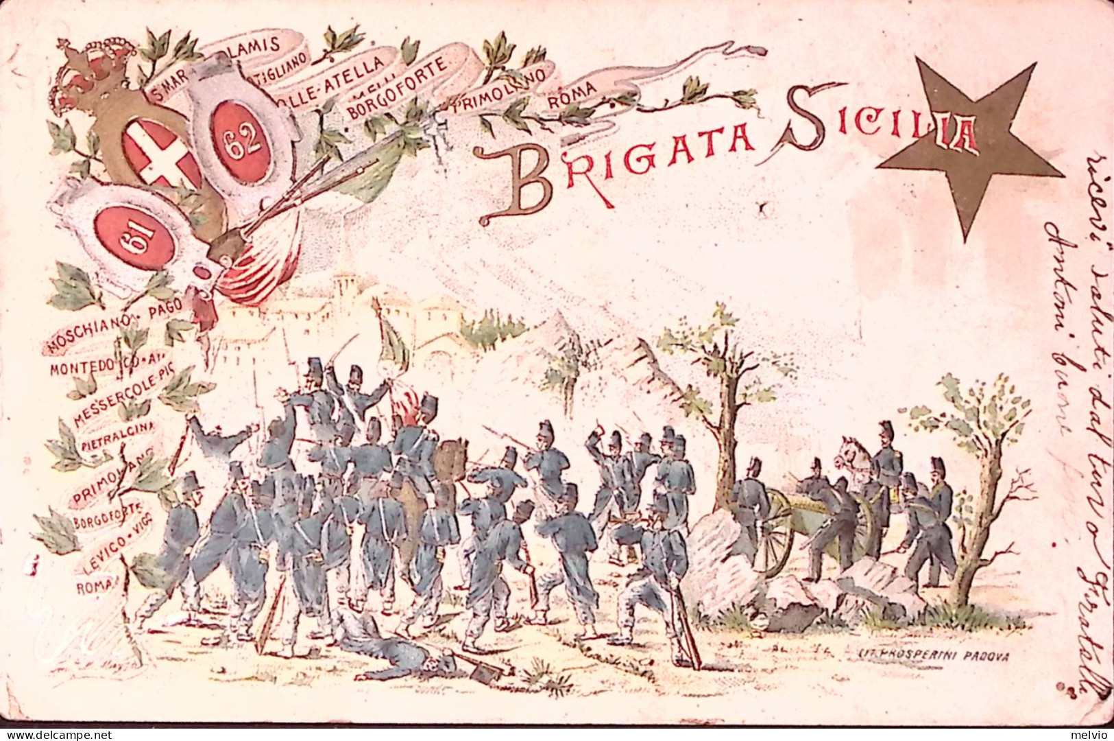 1906-BRIGATA SICILIA, Ed. Lit. Prosperino, Viaggiata - Patriottisch