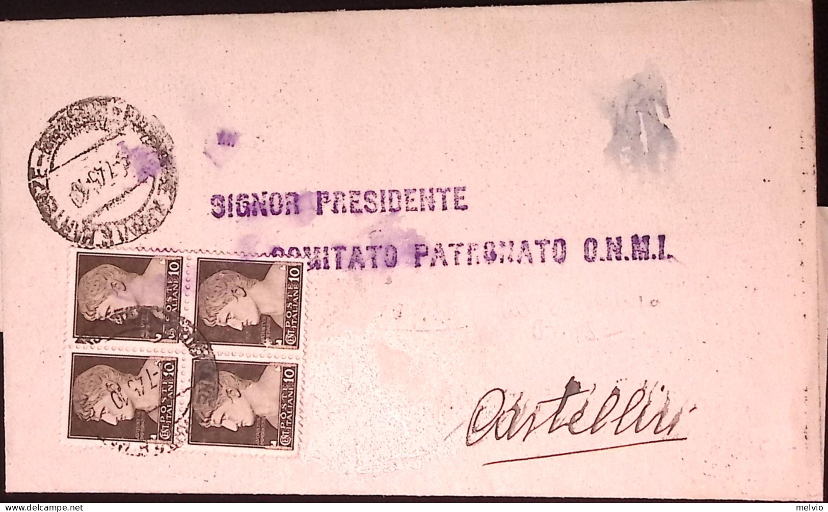 1945-Imperiale Blocco Quattro C.10 (245 Uno Dif.) Su Stampe Frosinone (15.7) - Storia Postale