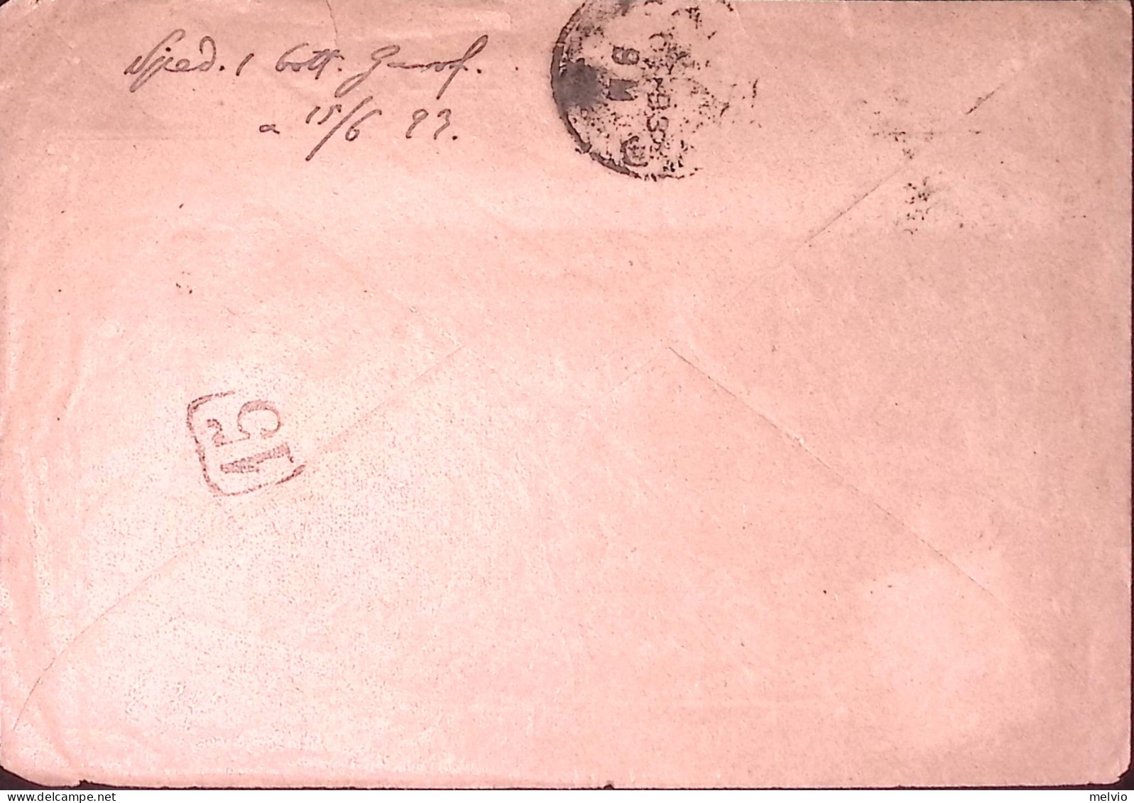 1893-PESARO Ann. Esagonale (12.6) Su Busta Affr. C.20 - Poststempel