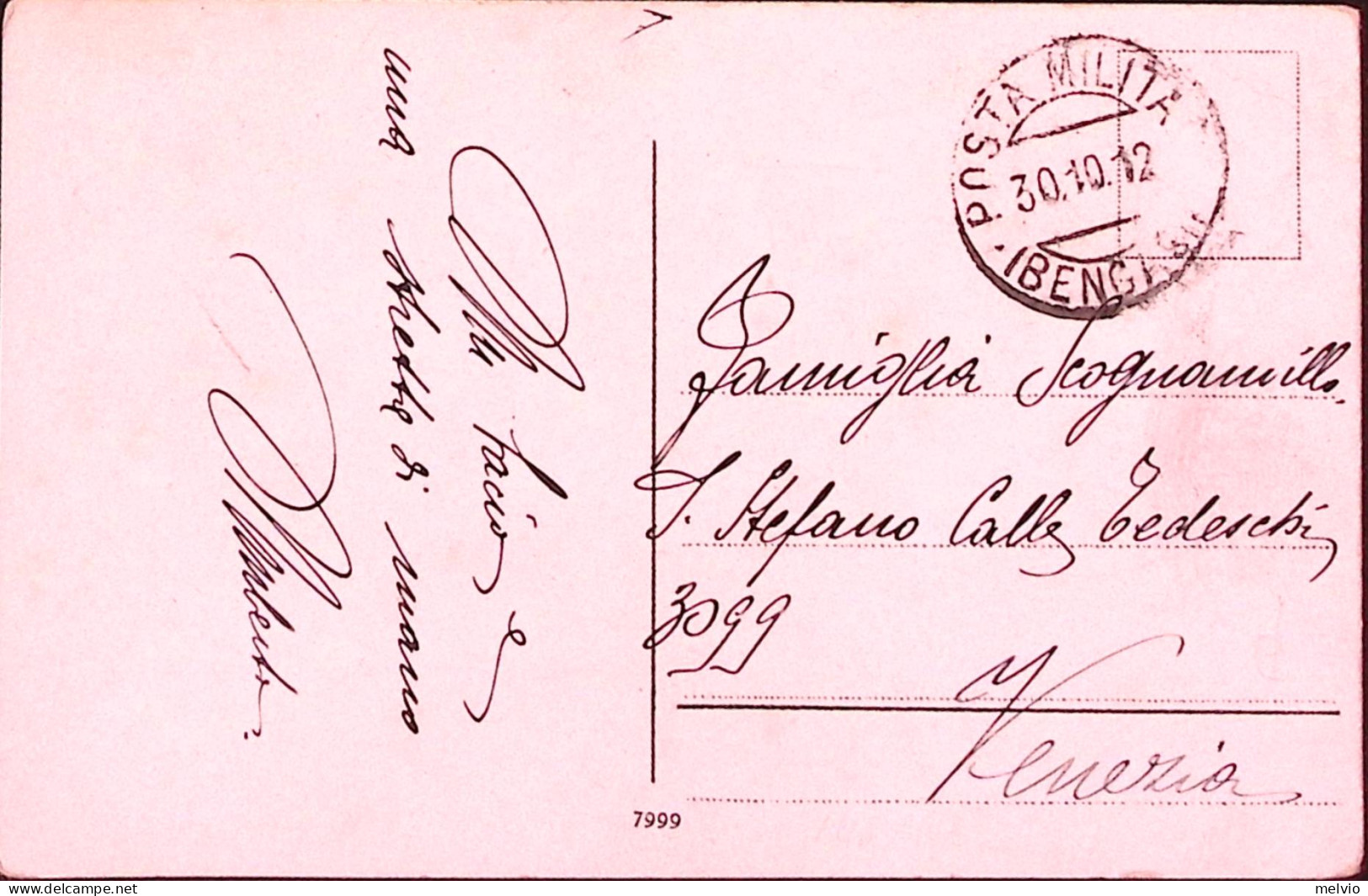 1912-Posta Militare/(BENGASI) C.2 (30.10) Su Cartolina. - Marcofilía