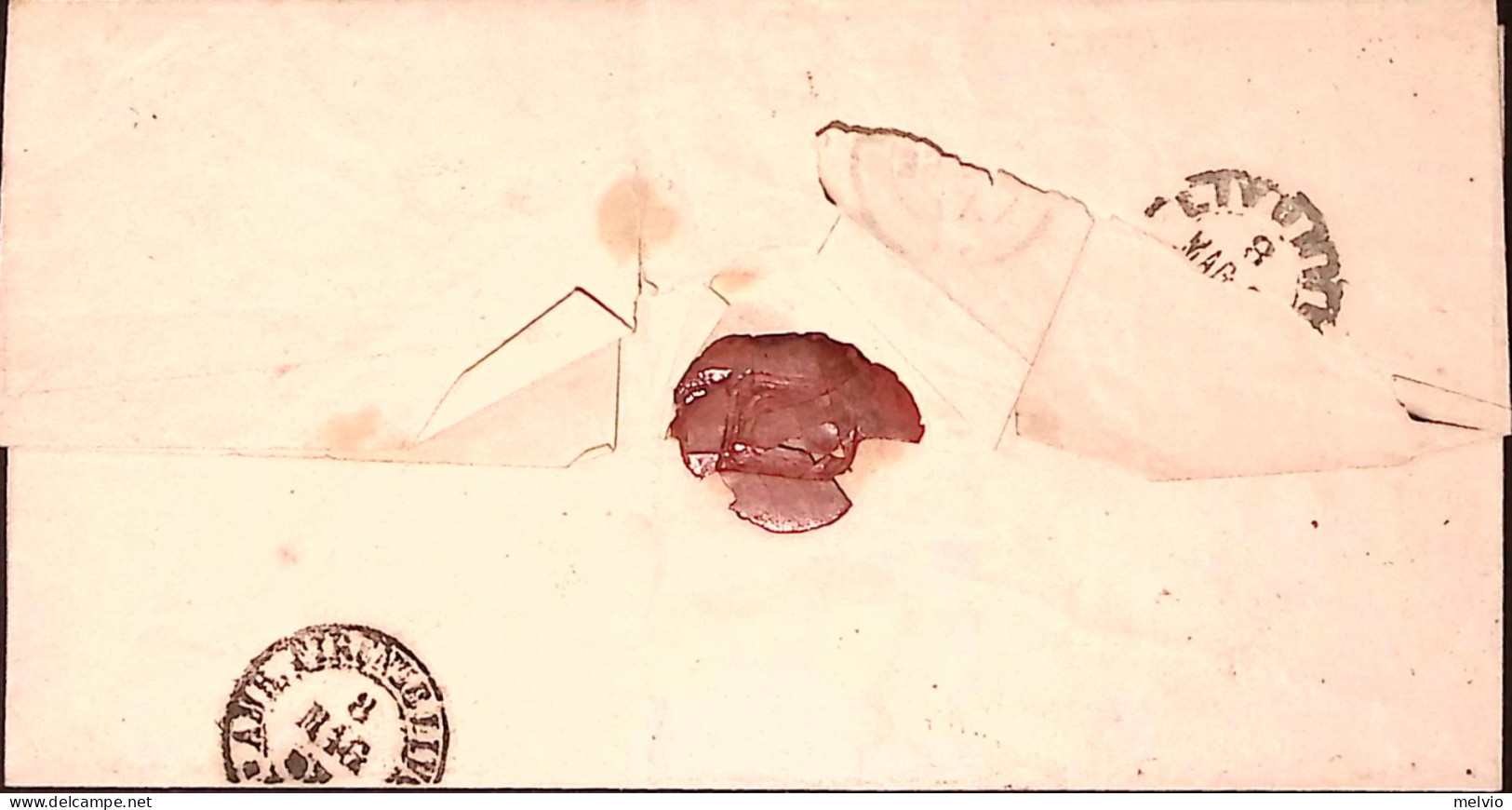 1866-effigie C.15 I^ Tipo Bei Margini Ampi (12) Isolato Su Soprascritta S. Minia - Marcophilia