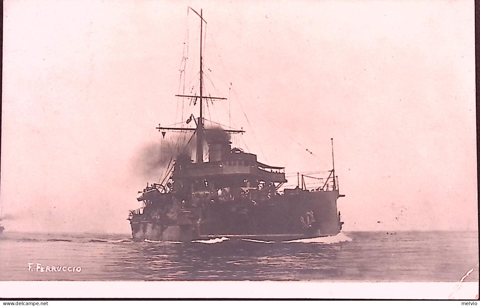 1923-cartolina Foto Nave F. FERRUCCIO, Ed. Cartiera Milano, Viaggiata Firenze (3 - Guerre