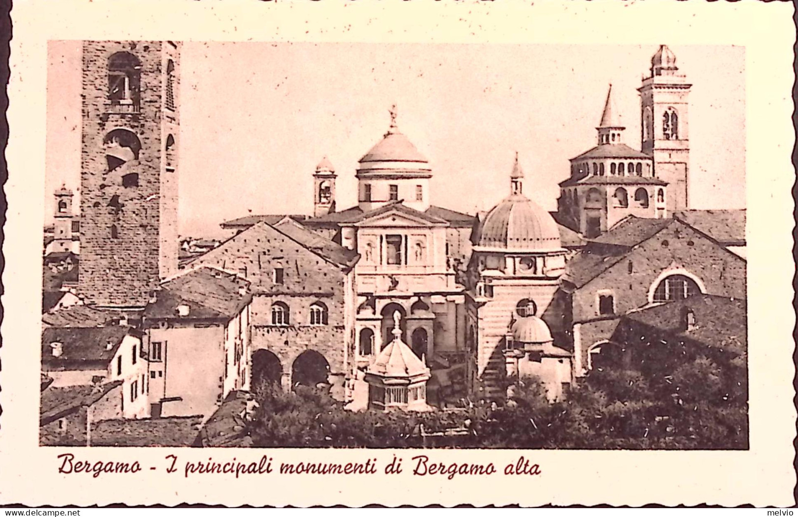 1944-BERGAMO I Principali Monumenti Di Bergamo Alta, Viaggiata, Francobolli Aspo - Bergamo