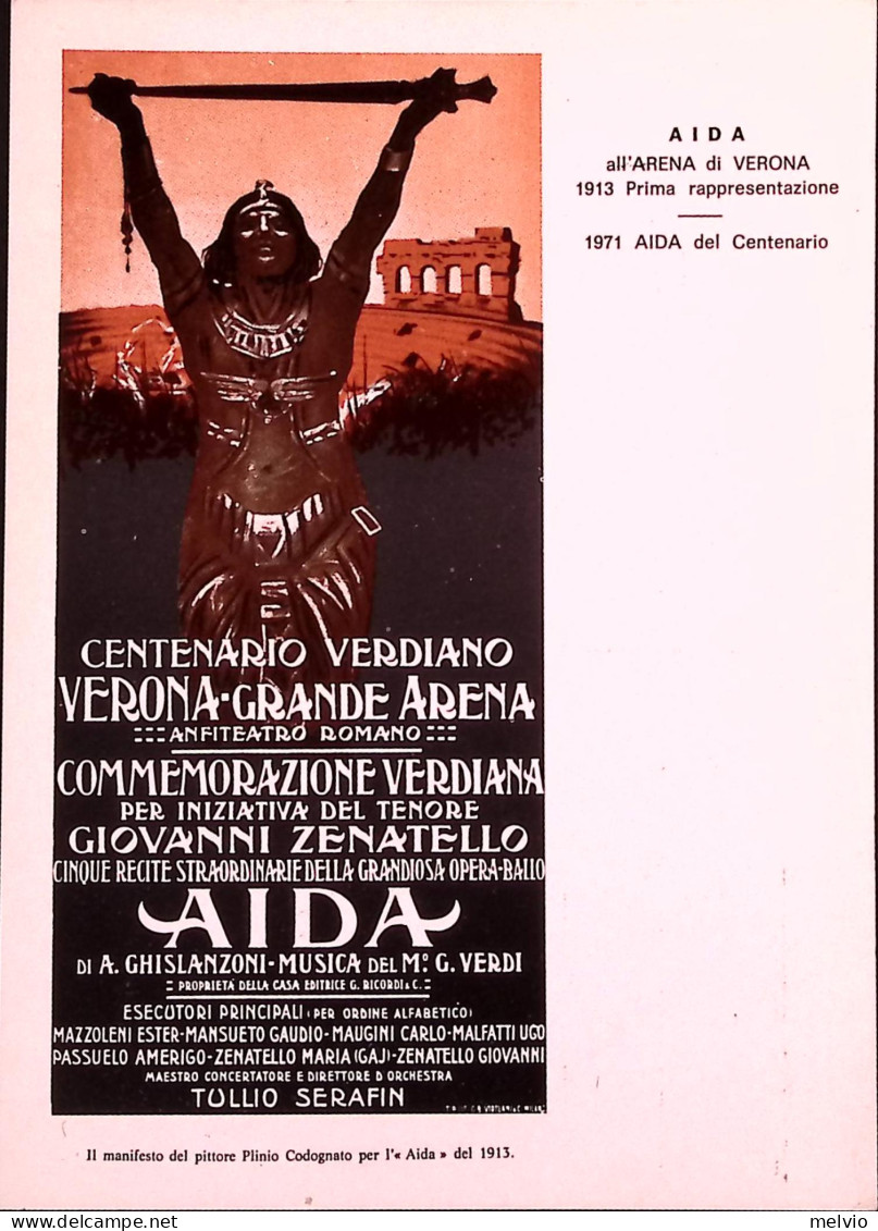 1971-VERONA 100 ANN. VERDIANO , AIDA Nuova - Música