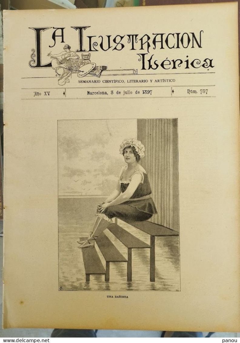 LA ILUSTRACION IBERICA. Complete newspaper (16 pages) from year 1897.