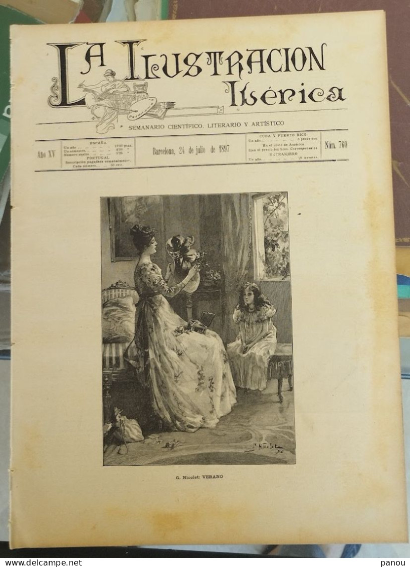 LA ILUSTRACION IBERICA. Complete newspaper (16 pages) from year 1897.