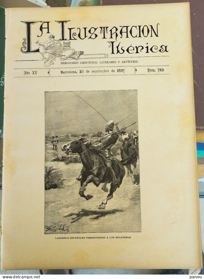 LA ILUSTRACION IBERICA. Complete newspaper (16 pages) from year 1897.