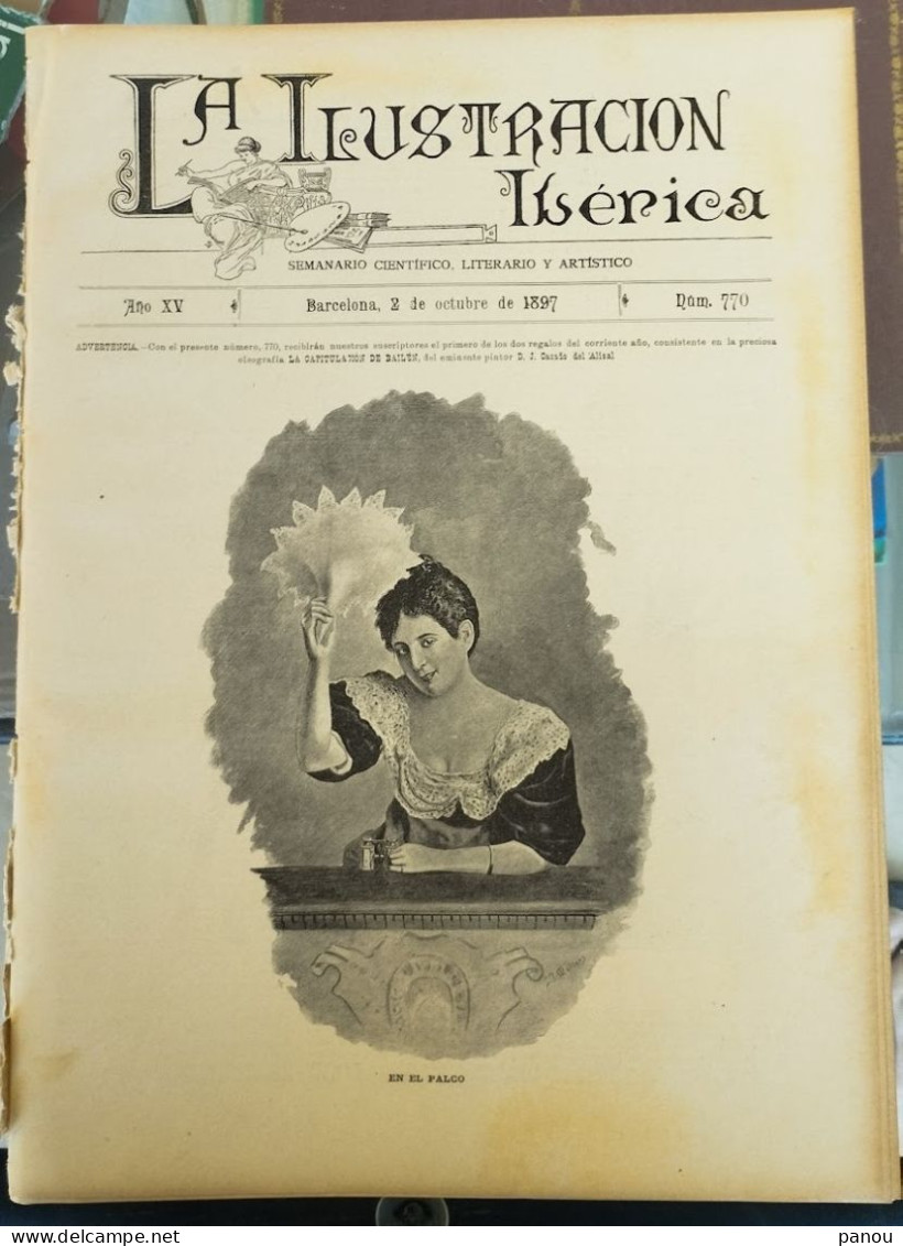 LA ILUSTRACION IBERICA. Complete newspaper (16 pages) from year 1897.
