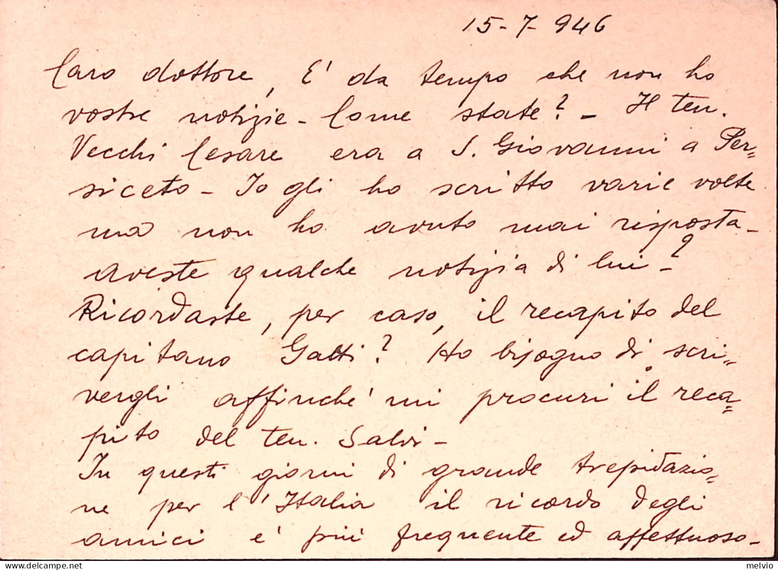 1946-Cartolina Postale Lire 1,20 Con Fr.lli Aggiunti Democratica C.80 E Lire 1 S - 1946-60: Marcophilie