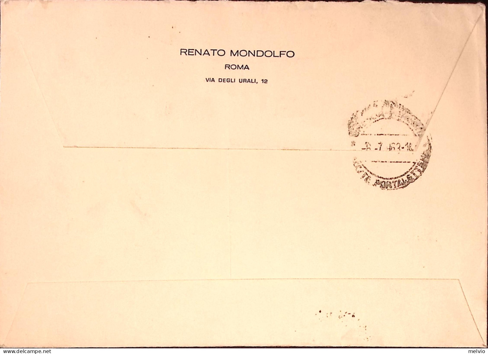 1963-CLUB ALPINO Lire 115 Isolato Su Raccomandata Roma - 1961-70: Marcophilia