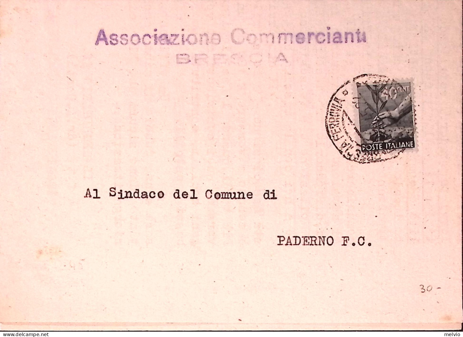 1945-Democratica C. 40 (546) Isolato Su Piego Brescia (21.12) - Storia Postale