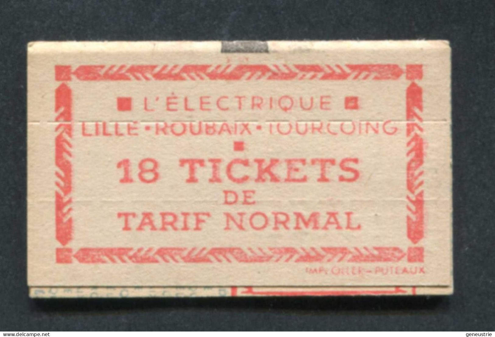 Carnet De 18 Tickets De Tramways Années 50 "L'Electrique" Lille - Roubaix - Tourcoing - Ticket De Tramway - Europa