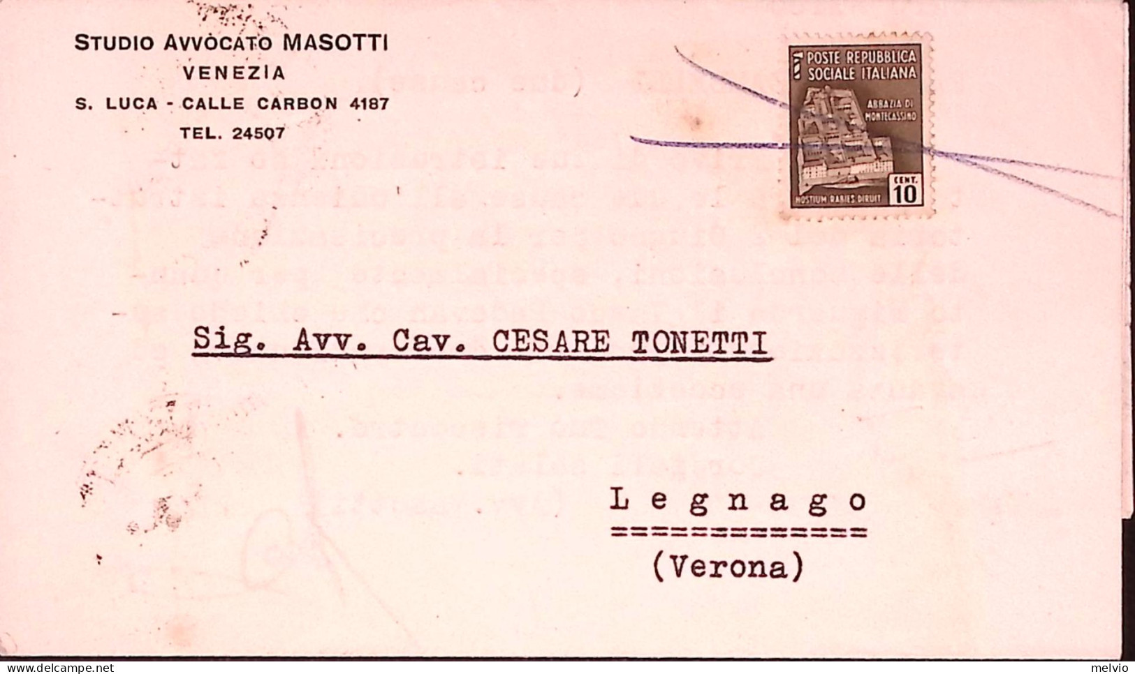 1945-Monumenti C.10 (503) Isolato Su Stampe Sfuggito All'annullo In Partenza Ann - Marcofilía
