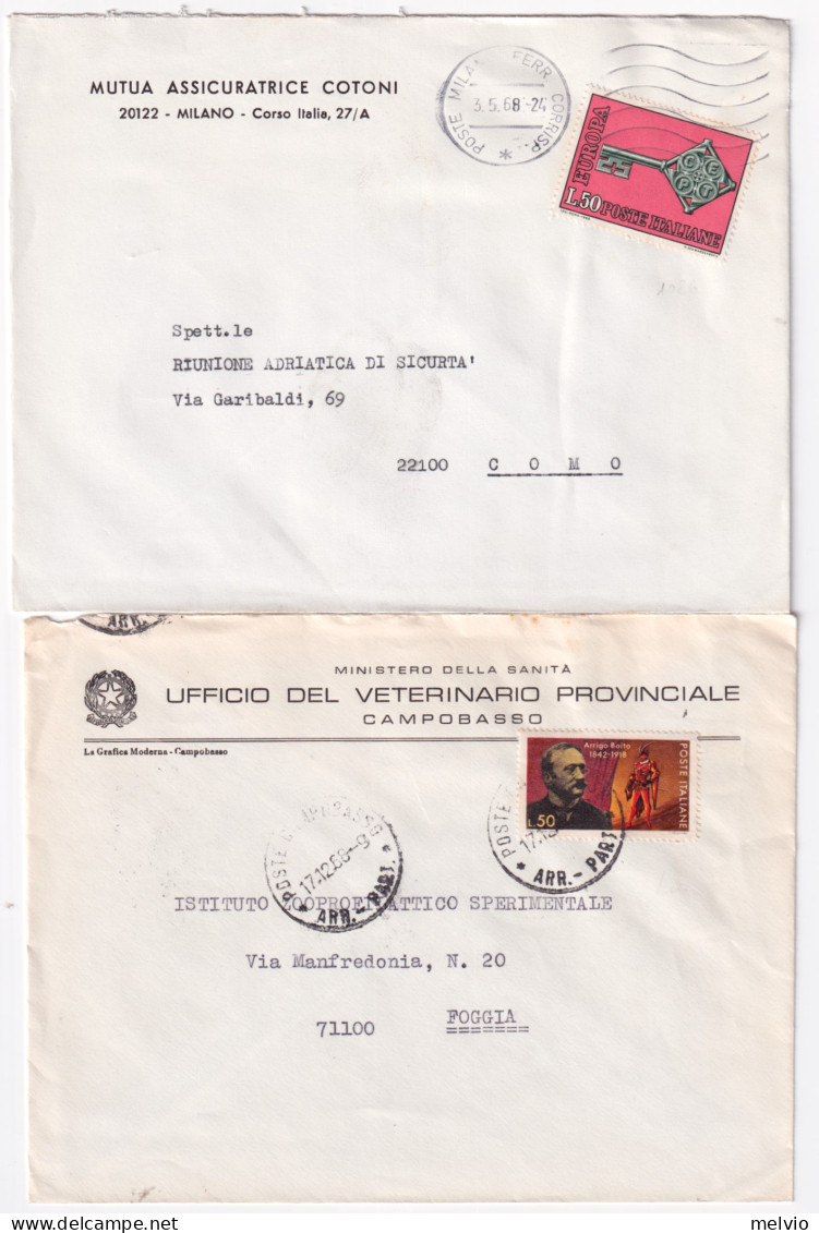 1968-SCOUT, EUROPA'68, BOITO, VICO E CAMPANELLA Isolati Su 5 Buste - 1961-70: Marcophilie