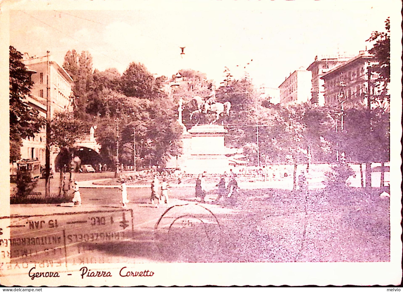 1935-GENOVA Piazza Corvetto Viaggiata (22.11) Per Il Belgio Affrancata Imperiale - Genova (Genoa)