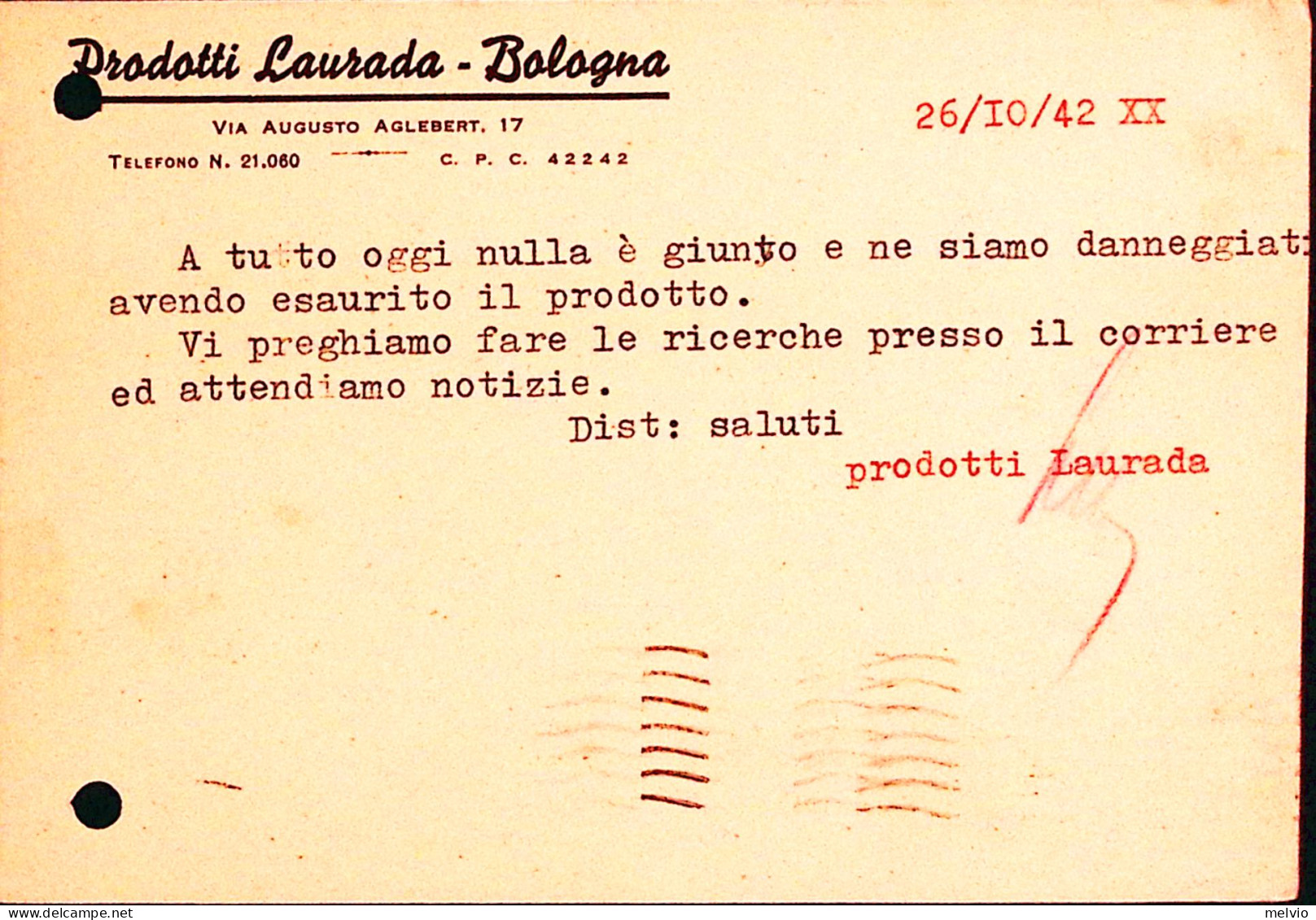 1942-Propaganda C.30 Esercito Isolato Su Cartolina Bologna (26.10) Fori Archivio - Marcofilía