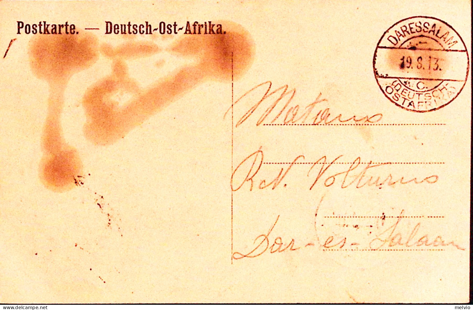 1913-Africa Orientale Tedesca P.5 Su Lato Veduta Cartolina (donne Suahili) Dares - German East Africa