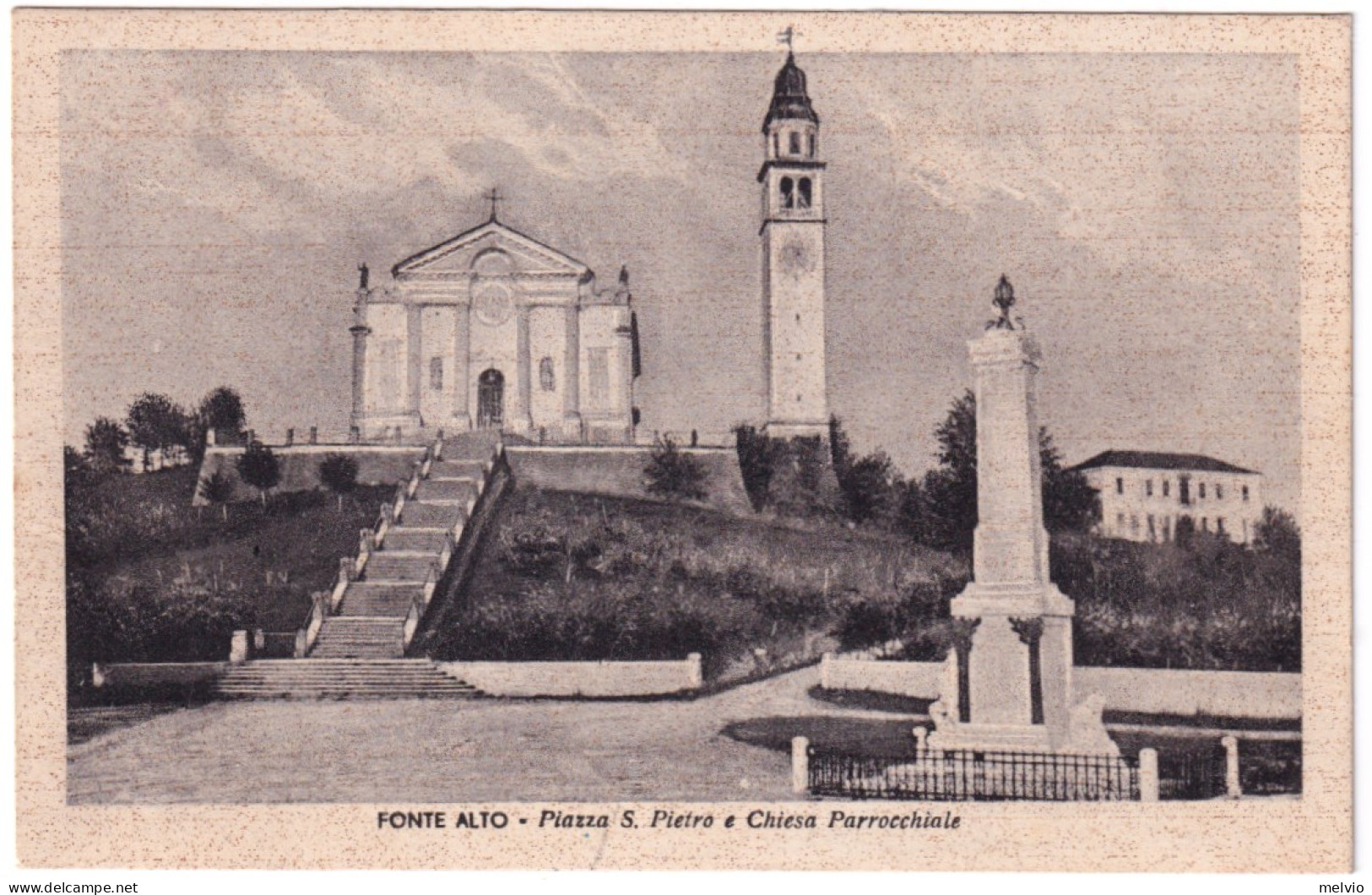1945 ..P/PAGATO Ovale+lire 1,20 Manoscr. Su Cartolina (p.zza S. Pietro E Chiesa  - Marcophilie