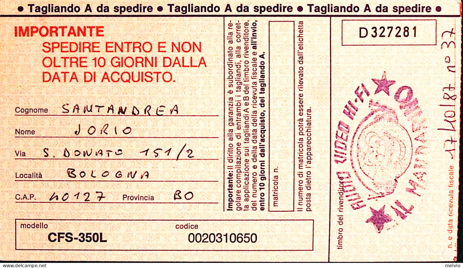 1987-TASSAZIONE MECCANICA Lire 200 Apposto A Milano (24.10) Su Cartolina Formato - 1981-90: Marcofilie