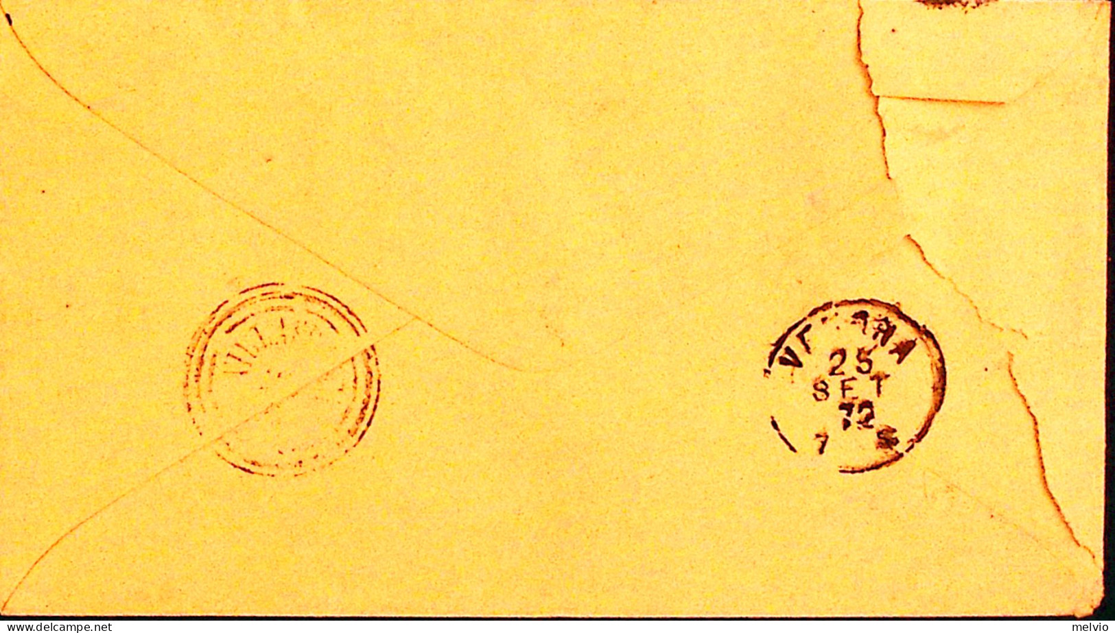 1872-VALEGGIO SUL MINCIO C.2 (25.9) + Punti Su Busta Affrancata C.20 (L26) - Marcophilia