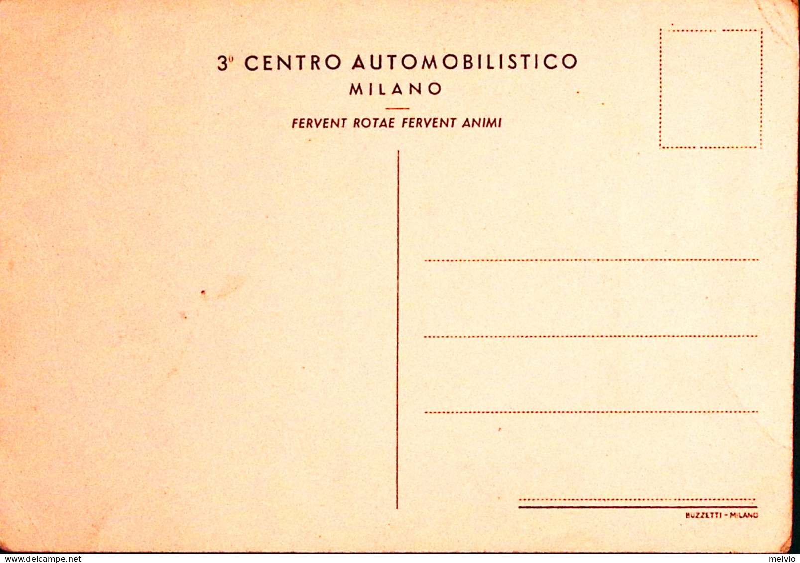 1940circa-3^ CENTRO AUTOMOBILISTICO MILANO Nuova - Patriotic