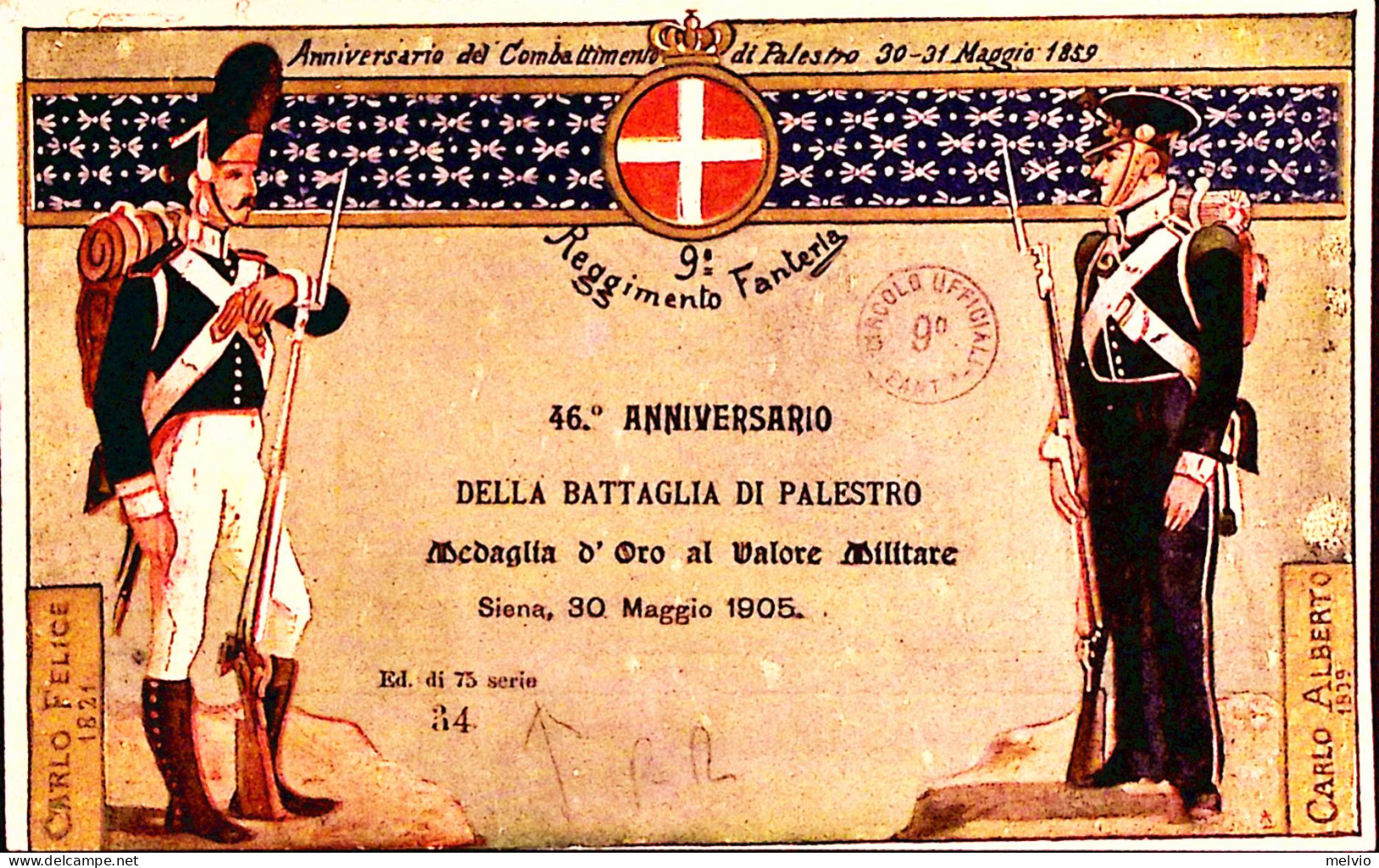 1909circa-9 REGGIMENTO FANTERIA Nuova - Régiments