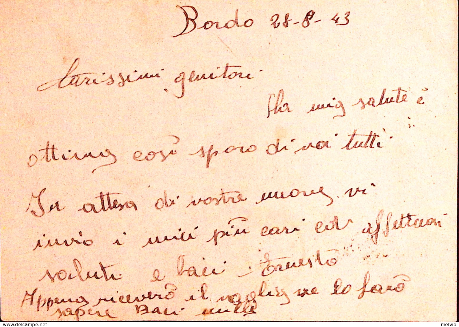 1943-R.N./CAMICIA NERA C.2 (28.9) E Manoscritto RCI Artigliere Su Cartolina Fran - Poststempel