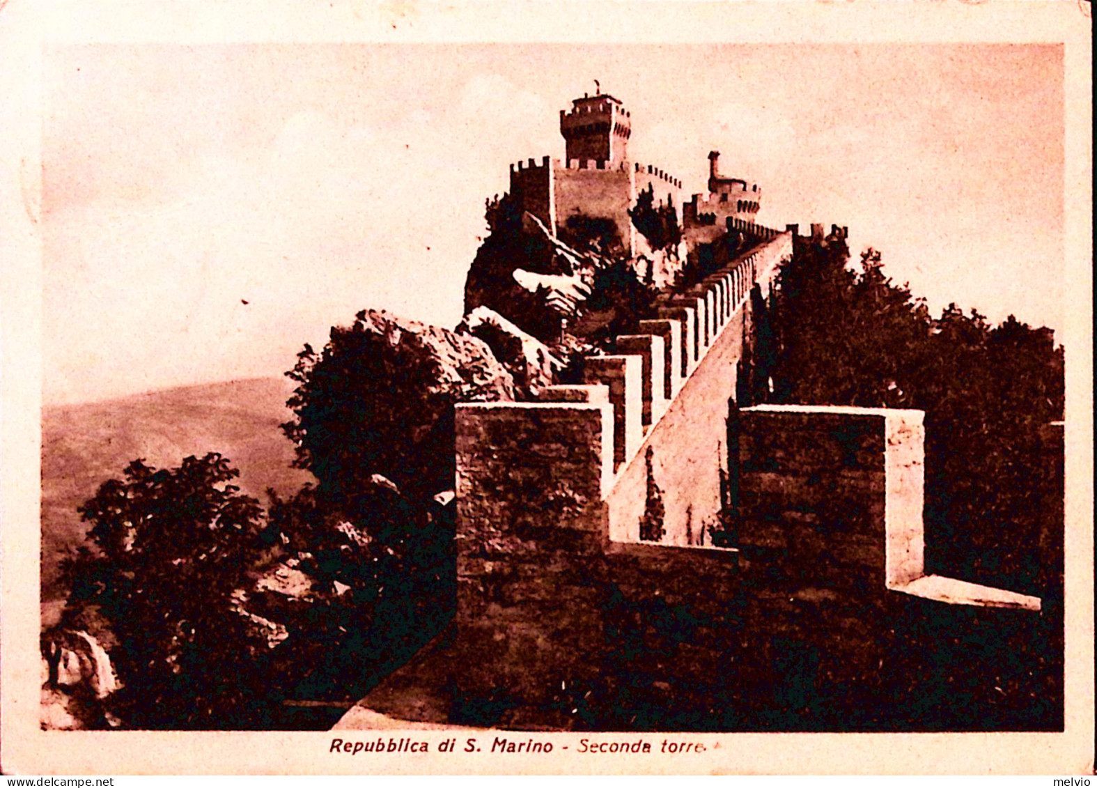 1942-SAN MARINO La Seconda Torre Viaggiata Affr. Soggetti Vari C.30 - Covers & Documents