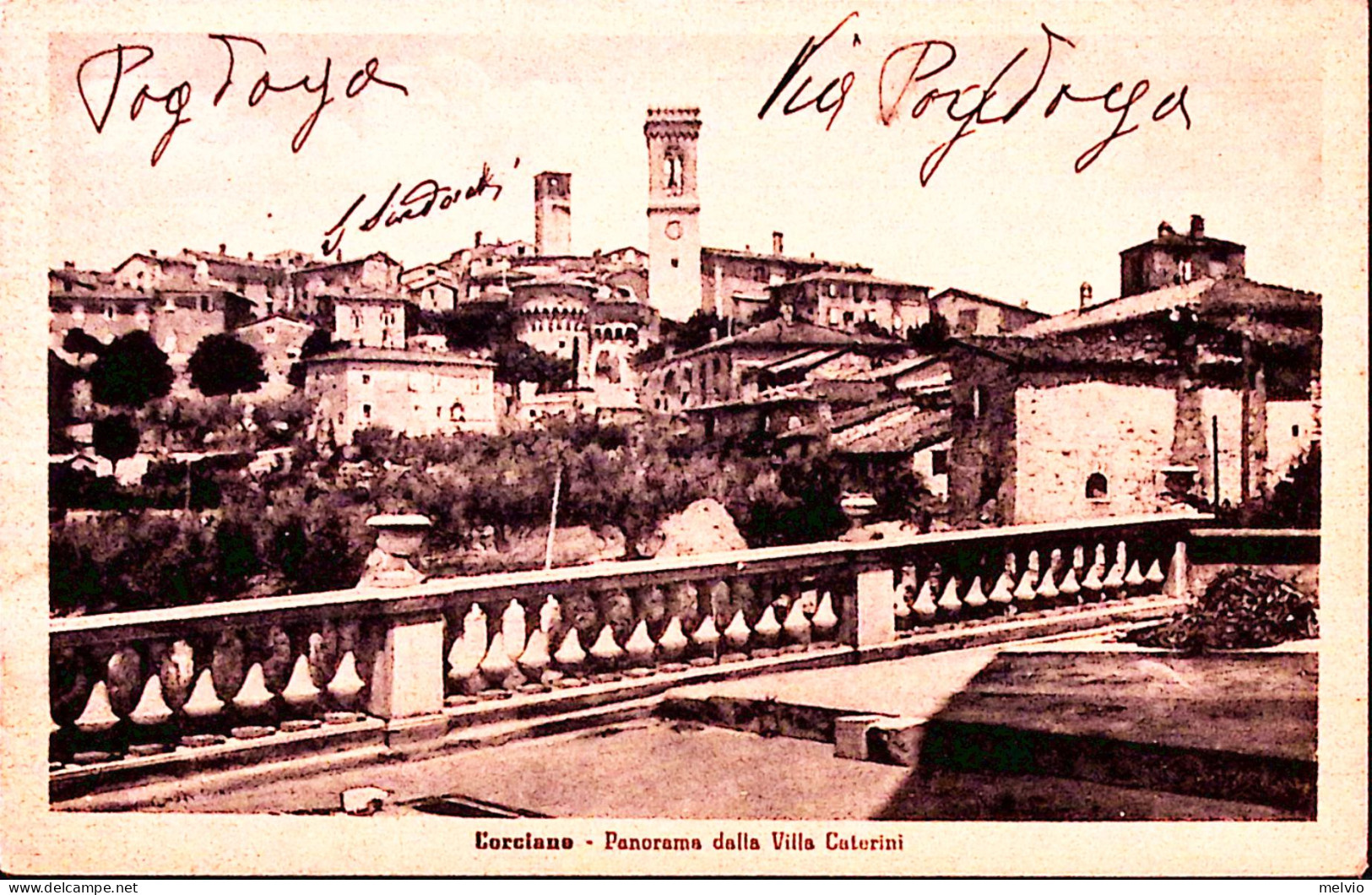 1949-CORCIANO Panorama Dalla Villa Caterini Viaggiata Affrancata Democratica Lir - Perugia