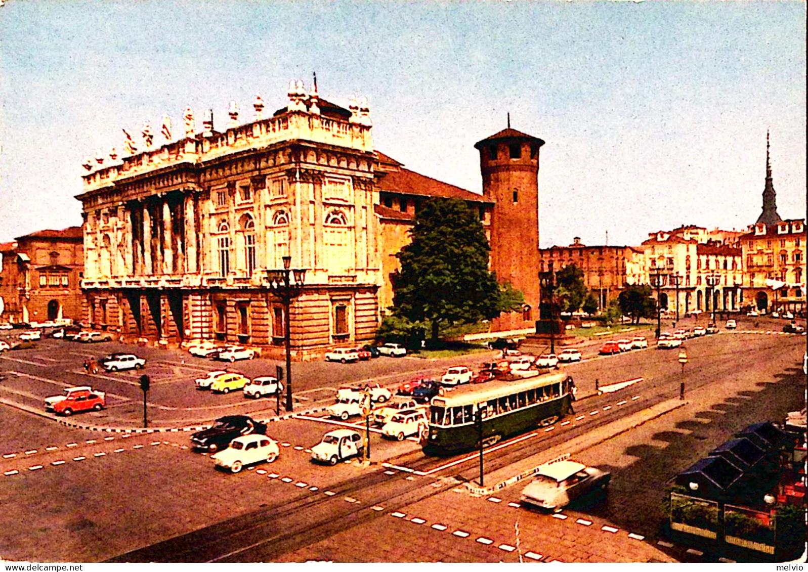 1966-TORINO Pza Castello E Palazzo Madama Viaggiata Affrancata Giornata Francobo - Sonstige & Ohne Zuordnung