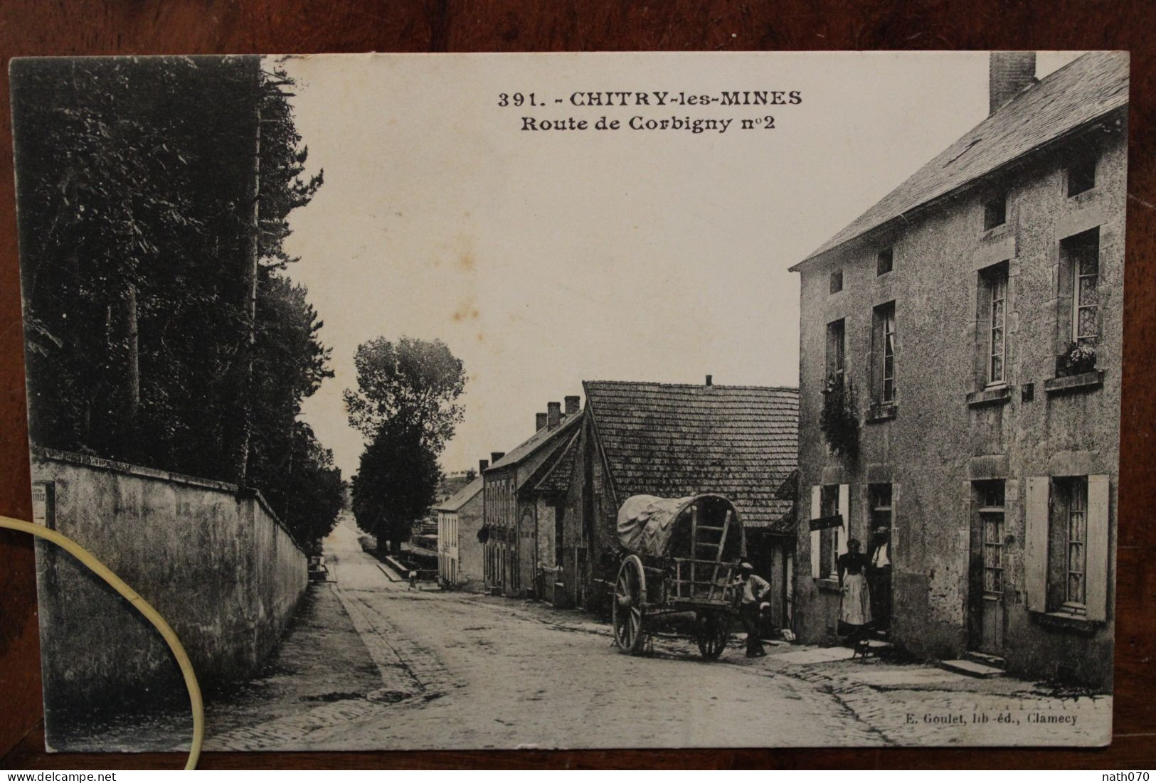 1910's Chitry Les Mines Route De Corbigny N°2 Animée CPA AK  ( 58 ) Attelage - Altri & Non Classificati