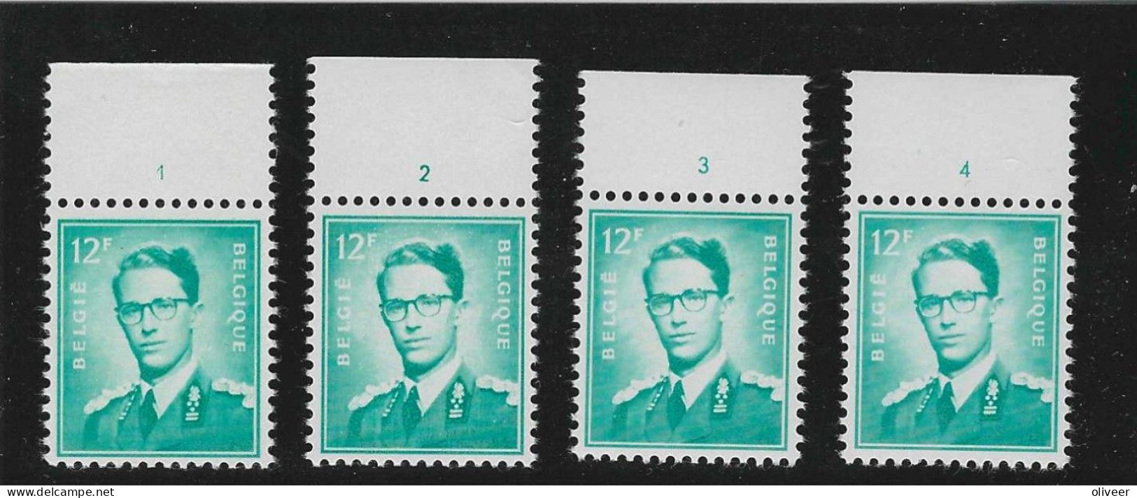 COB 1371P3 Plaatnr. 1-4  Postfris MNH ** - 1953-1972 Bril