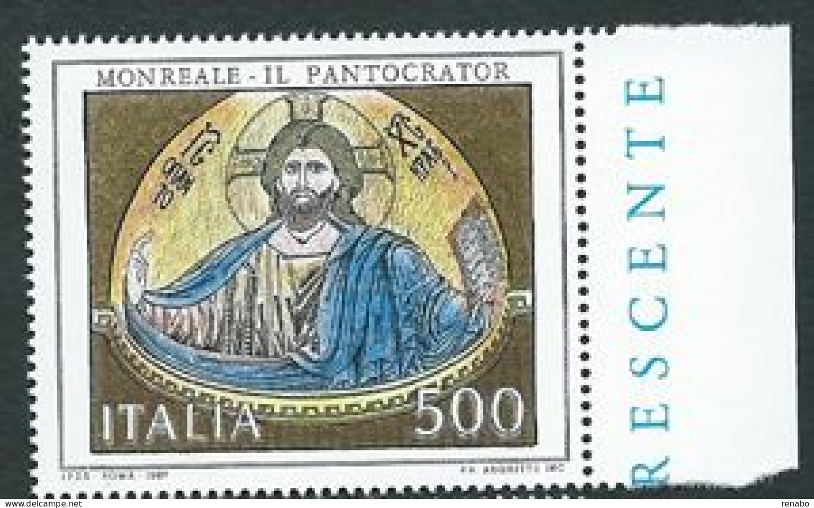Italia, Italy, Italie, Italien 1987; “Il Pantocrator” Cristo Benedicente, Mosaico Del Duomo Di Monreale. - Religión