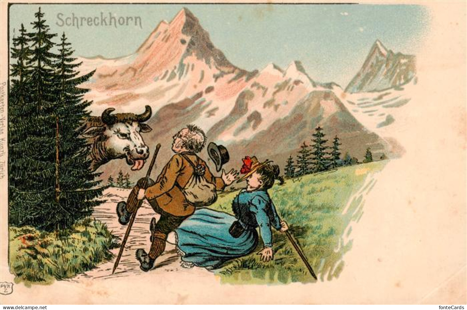 13921490 Schreckhorn_Grosses-Schreckhorn_4078m_BE Illustration Karikatur - Other & Unclassified