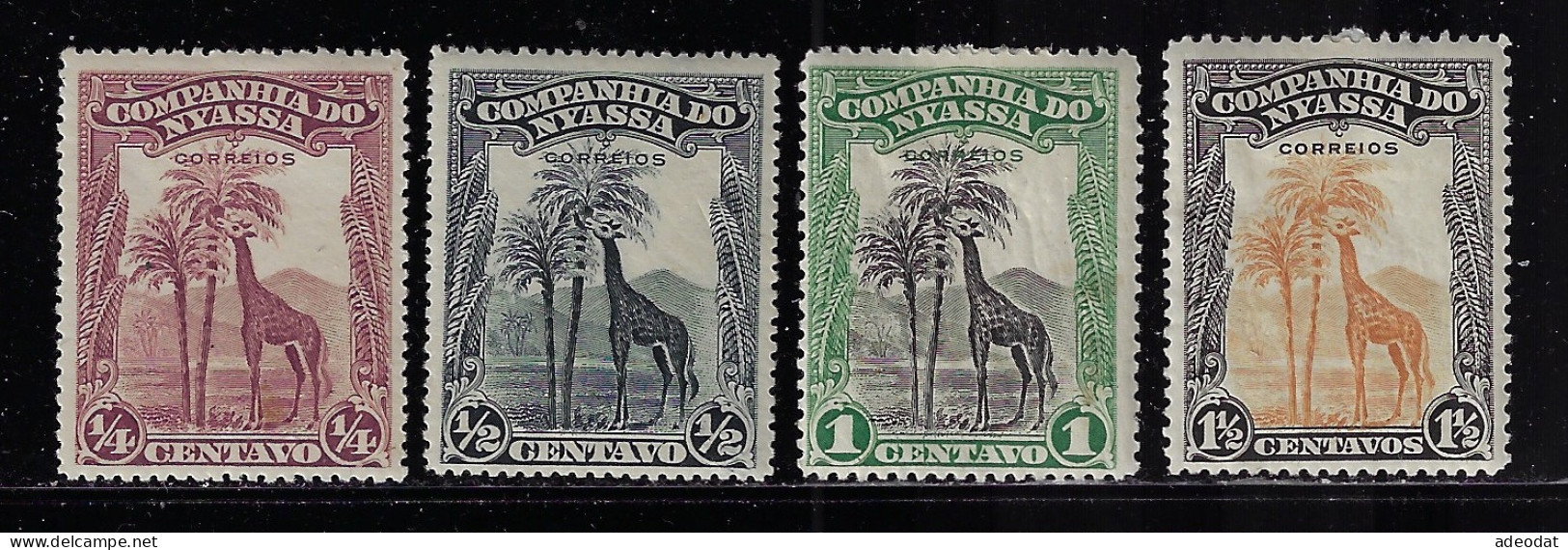 NYASSA  1921  SCOTT #106-109  MH   CV $4.00 - Nyasaland