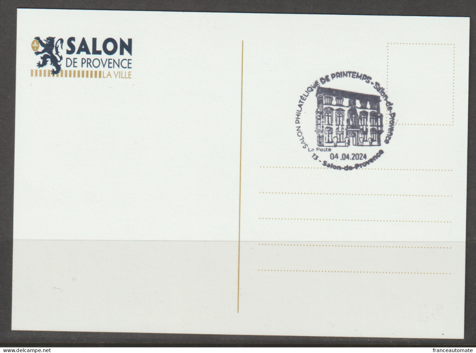 ATM, DD1.29€, Carte Maximum, Hotel De Ville, Salon De Provence, 4 Avril 24, Salon De Printemps. - 2010-... Illustrated Franking Labels