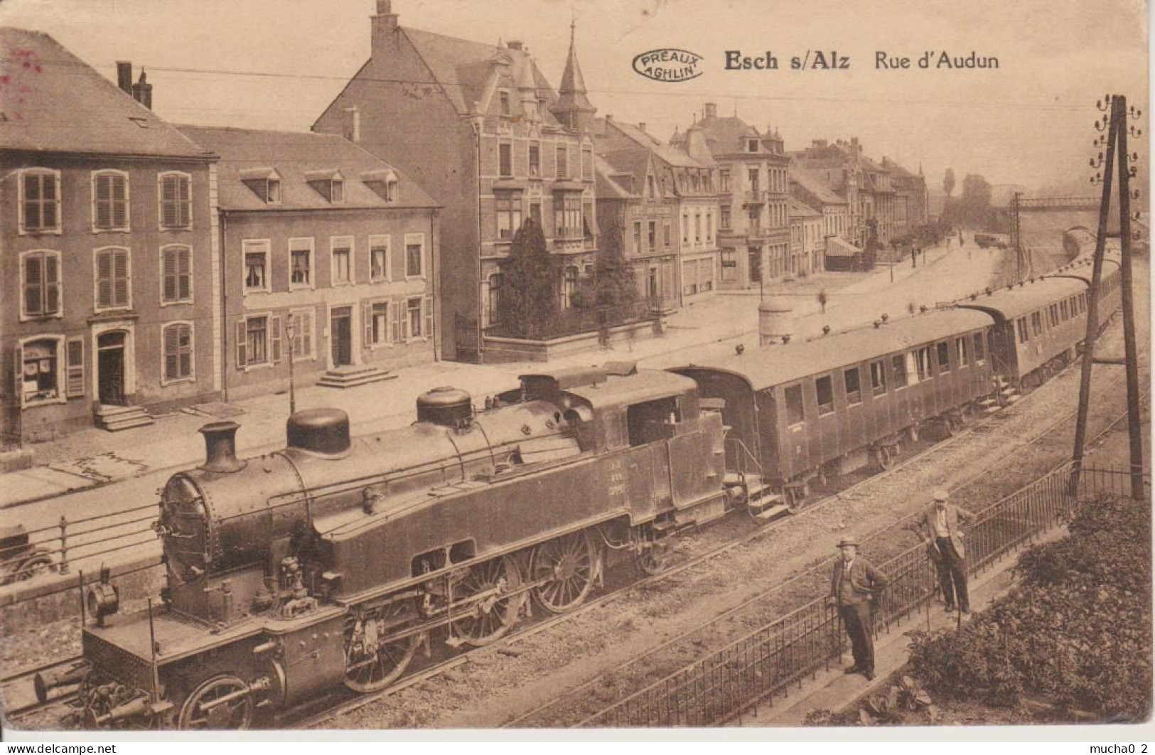 ESCH SUR ALZETTE - RUE D'AUDUN - TRAIN - CARTE RARE - Esch-Alzette