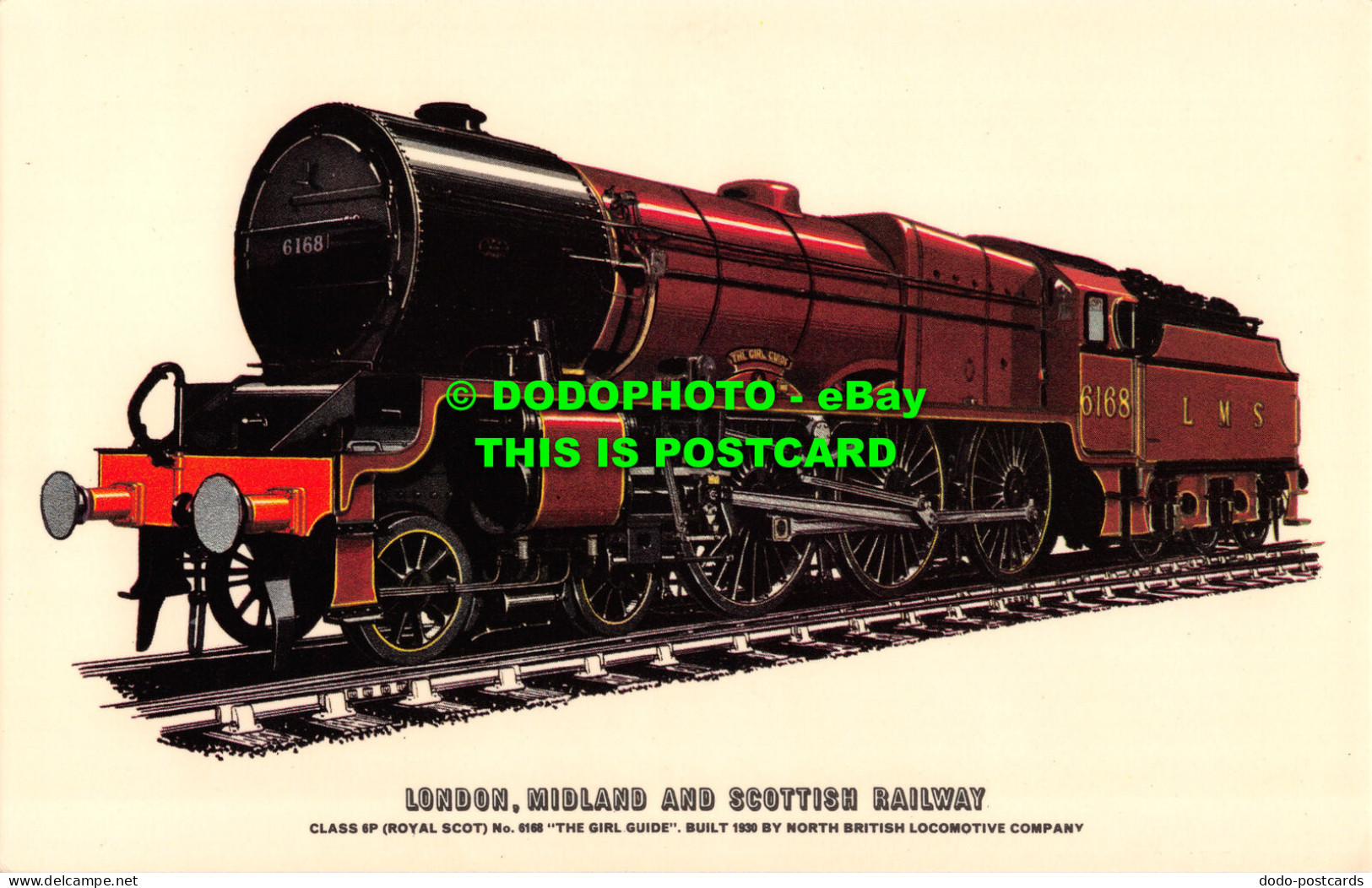 R493353 London. Midland And Scottish Railway. Class 6P. Royal Scott. No. 6168. G - Sonstige & Ohne Zuordnung