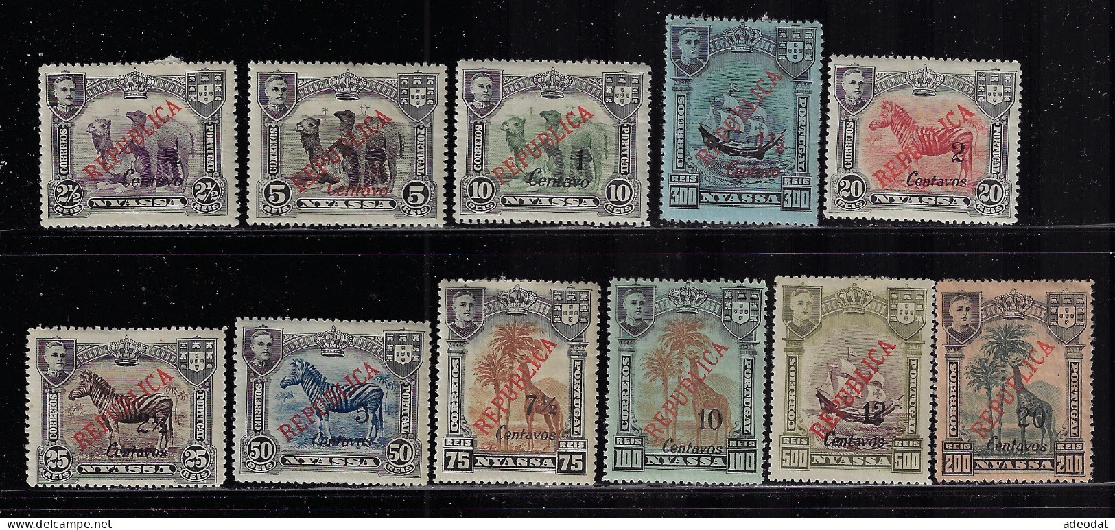 NYASSA  1921  SCOTT #81-87,89-93  MH   CV $35.75 - Nyasaland