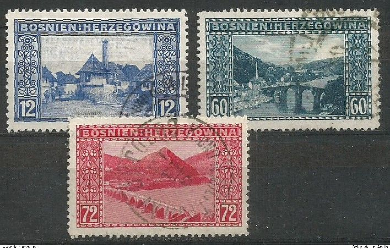 Bosnia Bosnien K.u.K. Austria Hungary Mi.61/63 Complete Set Used 1912 - Bosnia Herzegovina