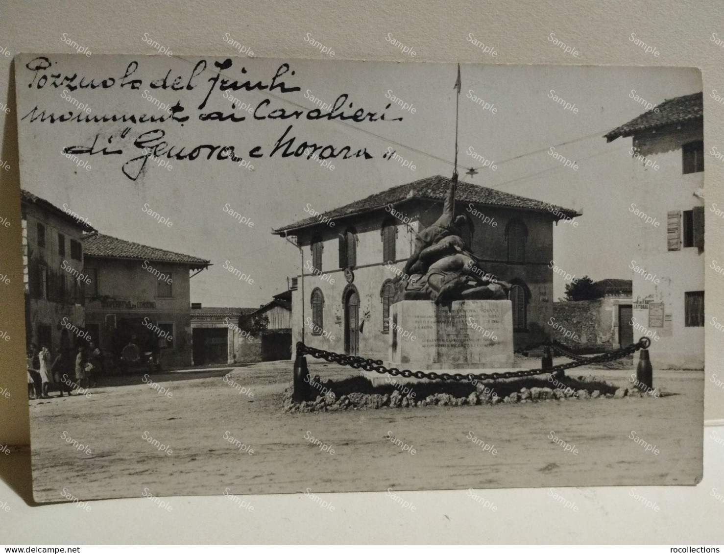 Italia. Pozzuolo Del Friuli - Monumento Ai Cavalleggeri Genova E Novara 1925. Cooperativa Di Consumo. Old Car - Udine