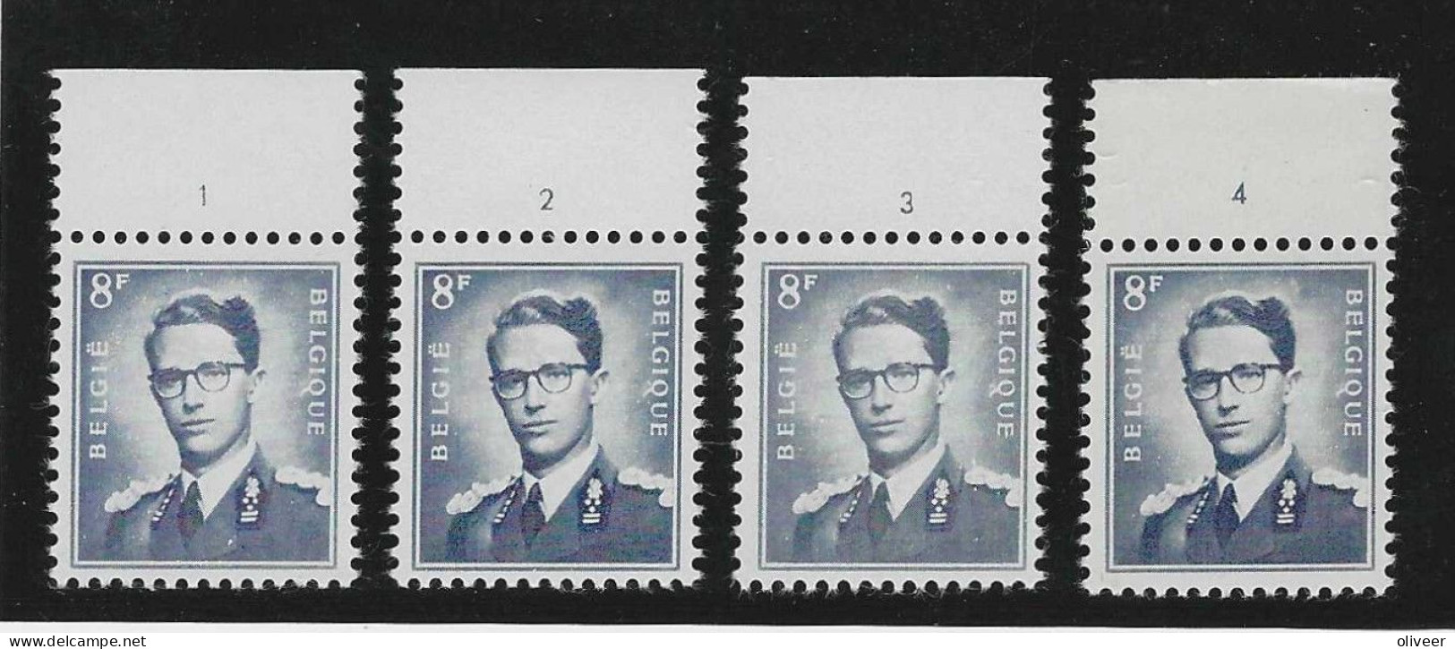 COB 1071P3 Plaatnr. 1-4  Postfris MNH ** - 1953-1972 Glasses