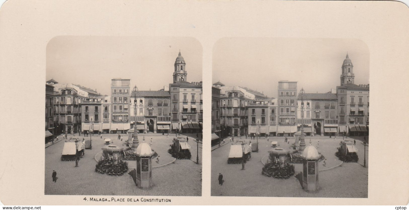 Malaga , Place De La Constitution  Photo 1905 Dim 18 X 9 Cm - Malaga