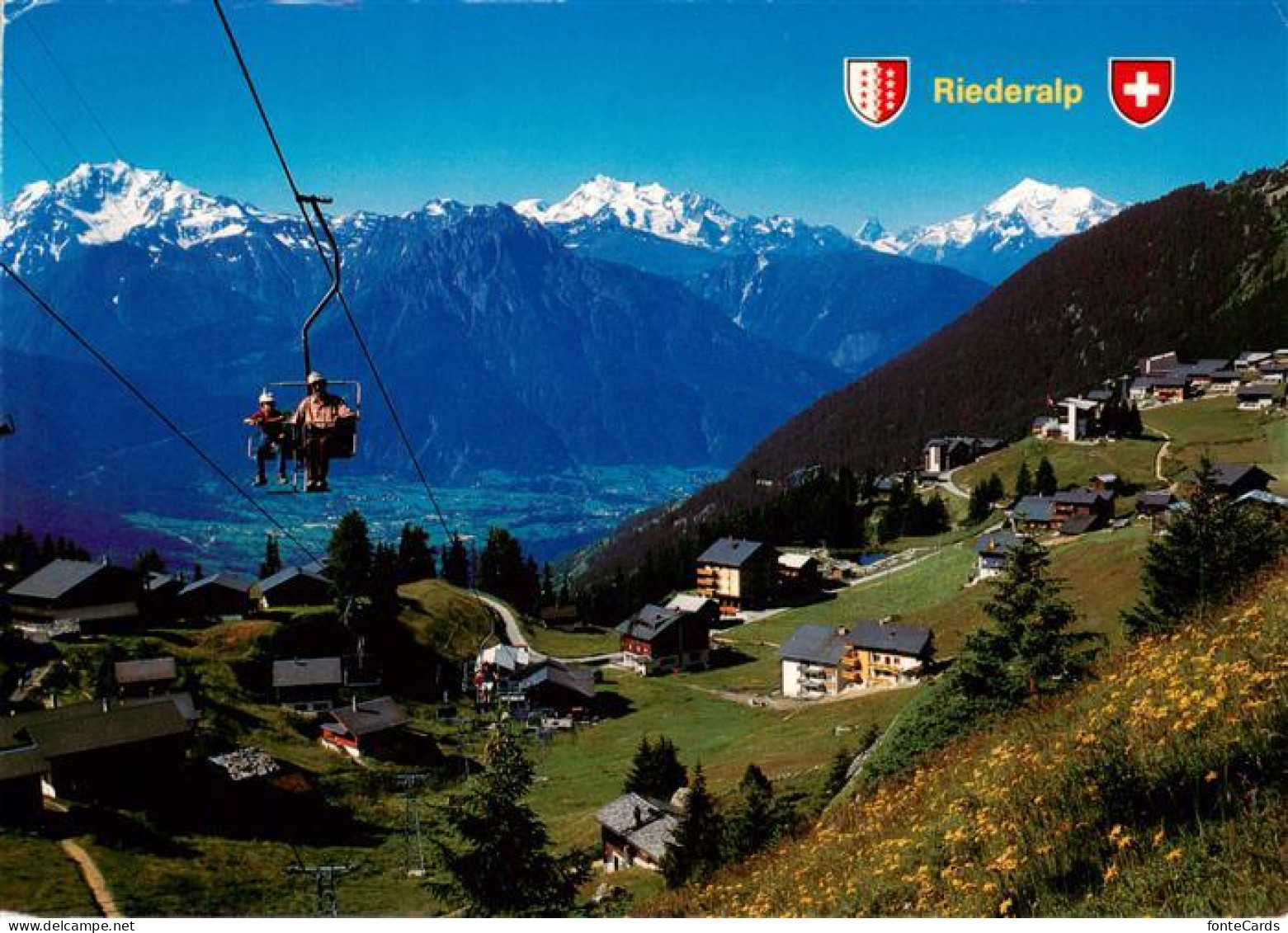 13921171 Riederalp_VS Fletschhorn Mischabel Matterhorn Weisshorn Sessellift - Autres & Non Classés