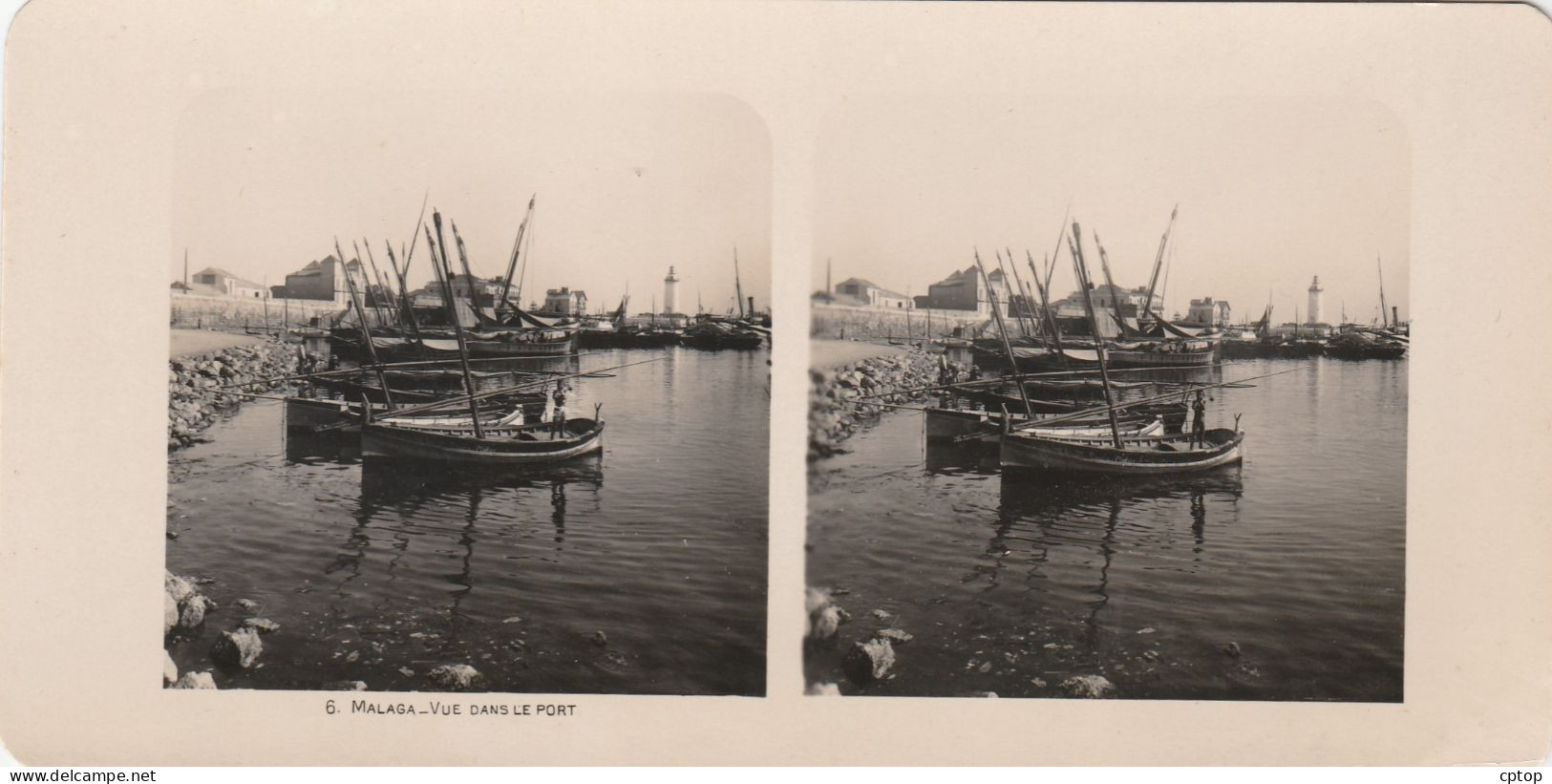 Malaga , Vue Dans Le Port Photo 1905 Dim 18 X 9 Cm - Malaga