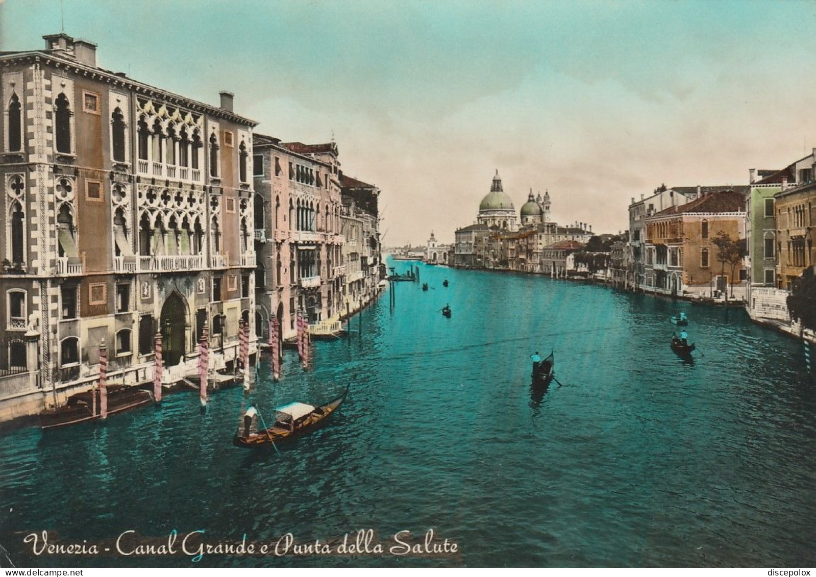 U6073 Venezia - Canal Grande E Punta Della Saluta - Gondola Gondole / Viaggiata 1956 - Venezia (Venedig)