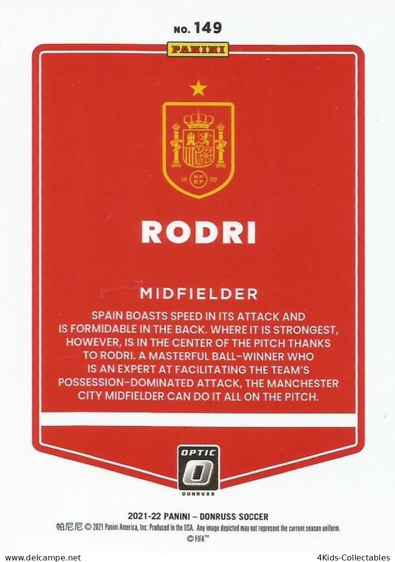 Soccer 2021-22 Panini Donruss OPTIC #149 Rodri - Tarjetas