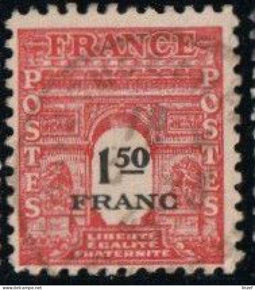 France 1945 Yv. N°708 - 1f50 Rouge - Oblitéré - 1944-45 Triumphbogen